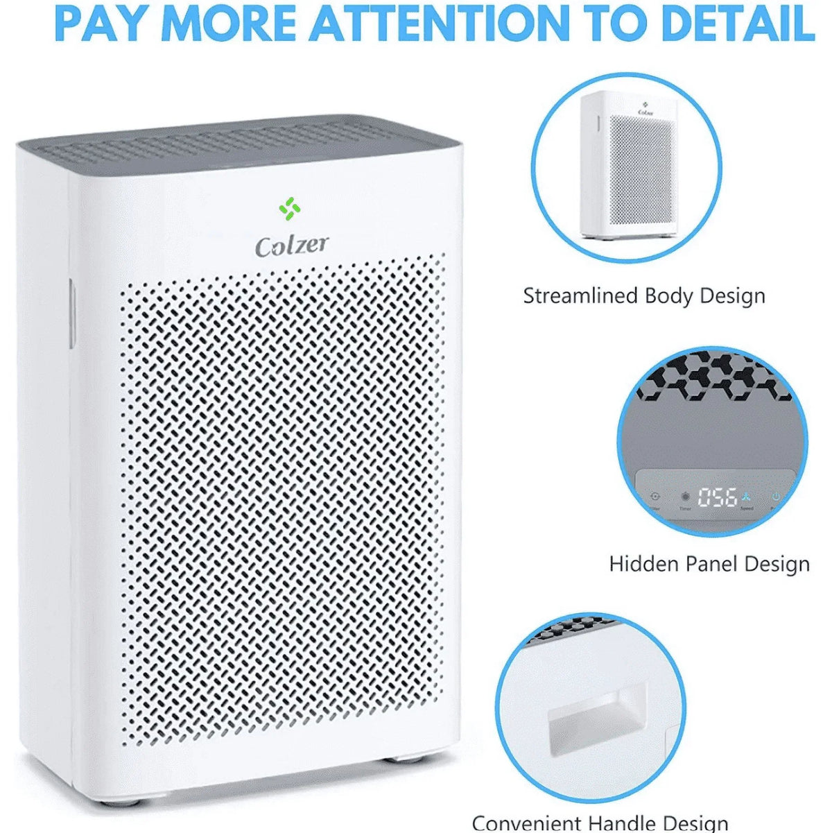 Open Box Colzer Air Purifier With Hepa Composite Filter EPI-328 - WHITE