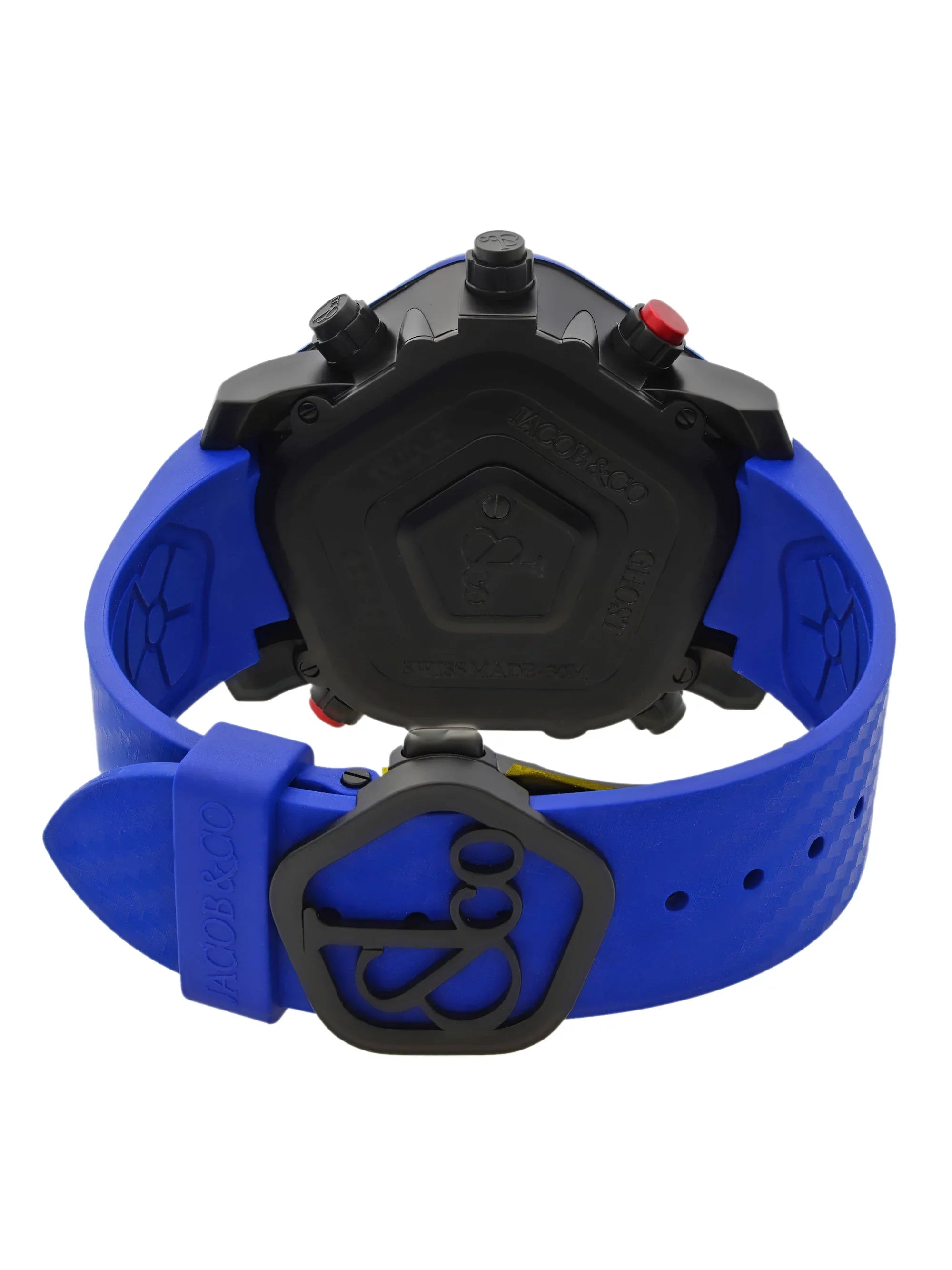 Jacob & Co. Ghost Carbon Bezel Blue Analog Quartz Men Watch GH100.11.NSize.PC.ANE4D