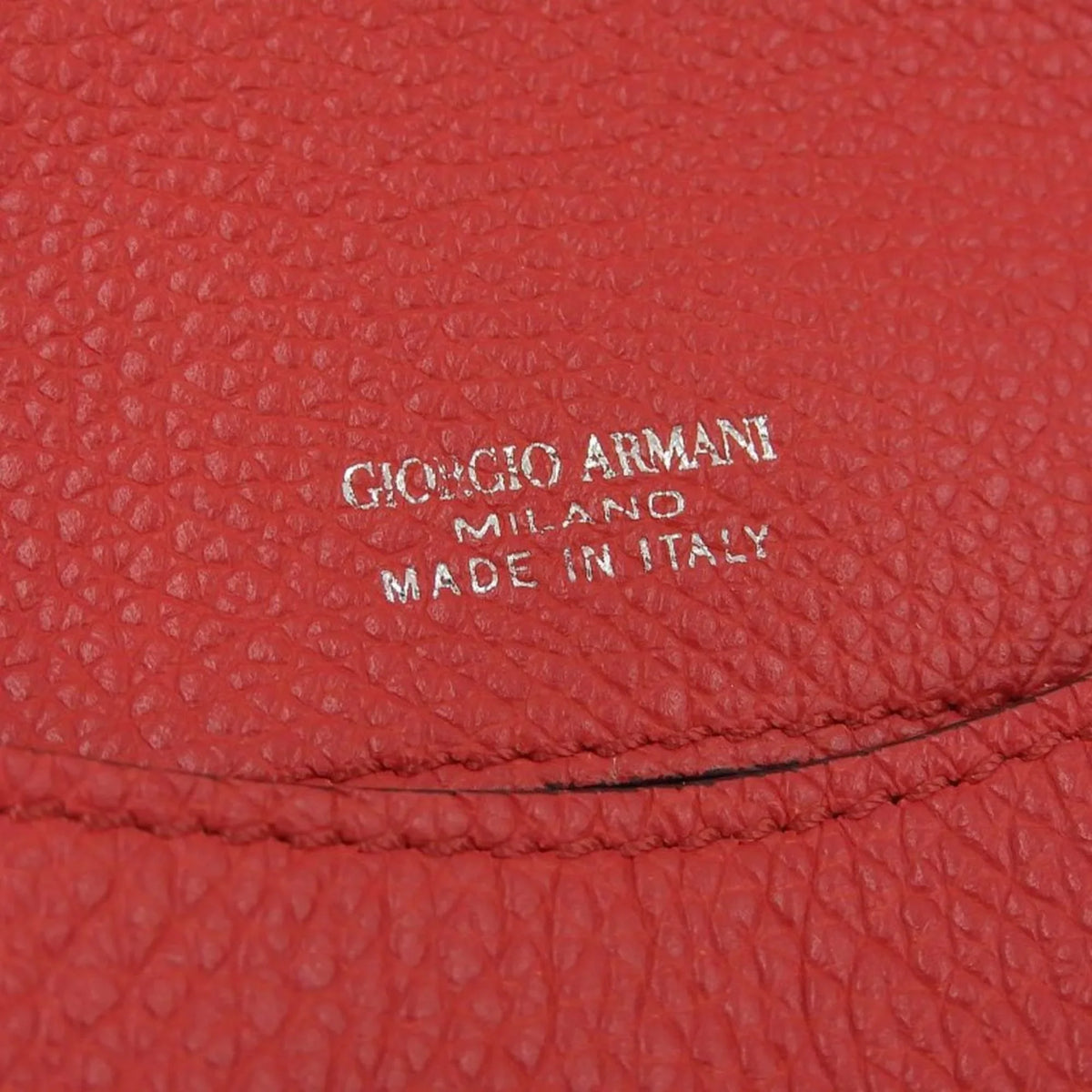 Pre-Owned Giorgio Armani One Sizehoulder Bag Leather Red (Like New)