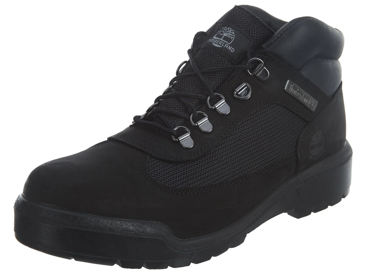 Men's Timberland Field Leather/Fabric Waterproof Boot Black Waterbuck Nubuck 9.5 M