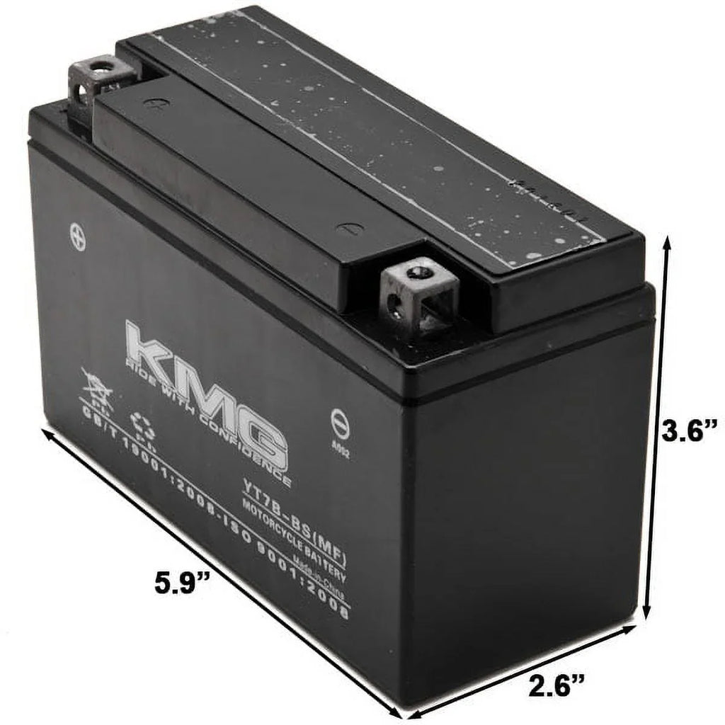 KMG YT7B-BSize Sizeealed Maintenance Free Battery High Performance 12V SizeMF OEM Replacement Powersport Motorcycle ATV Sizecooter