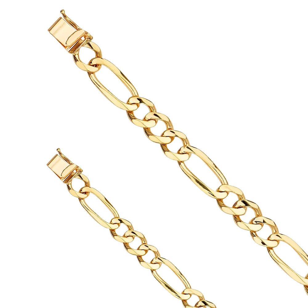 14k Yellow Gold Figaro Link Bracelet - 8" | Elegant 14KY Gold Chain Bracelets for Men and Women | Weight 17.3 | Men’s Jewelry for Gift