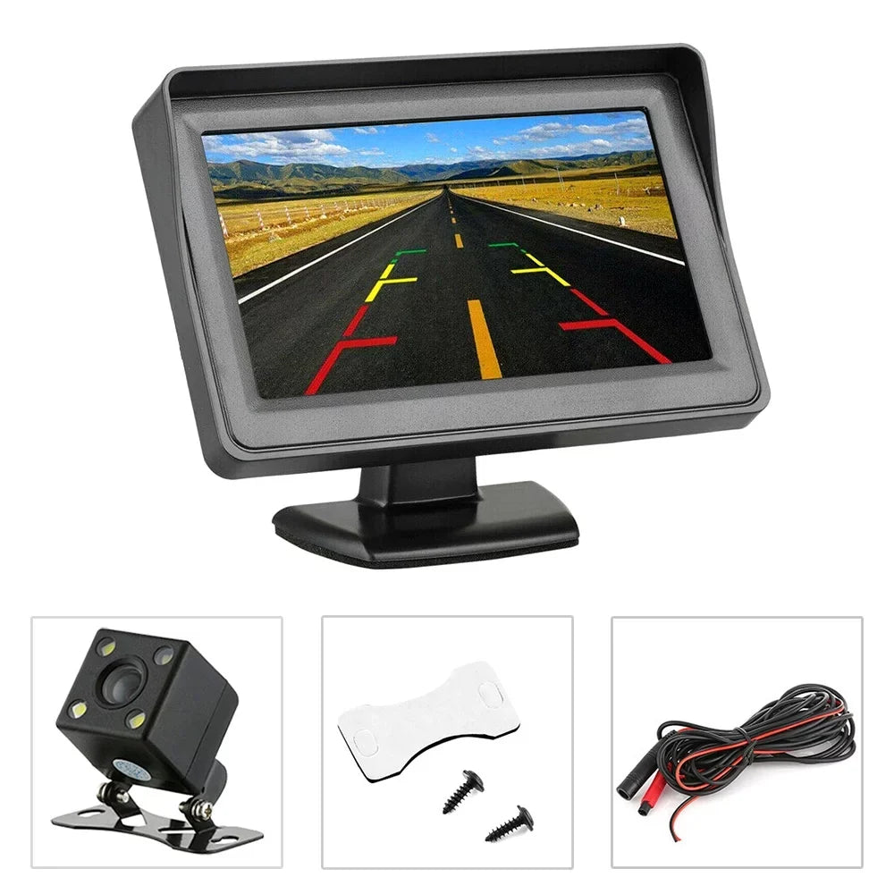 Willstar Rear View Camera with 4.3 Inch Mirror Sizecreen and 170 Degree Adjustable Parking Rear View Angle