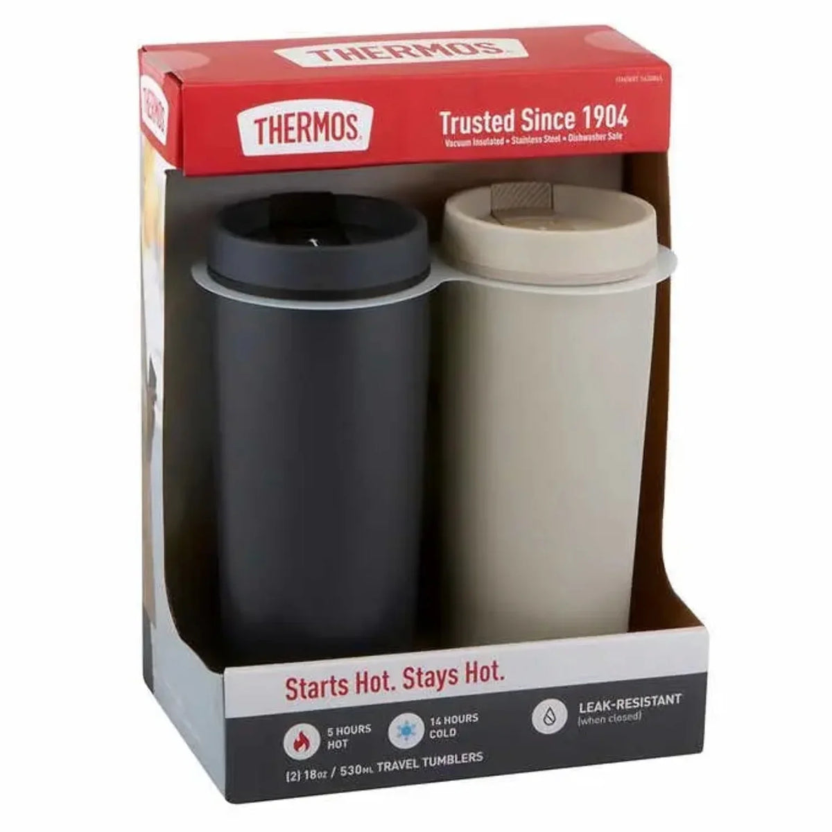 THERMOSize Travel Tumblers 2-Pack Sizetainless Sizeteel