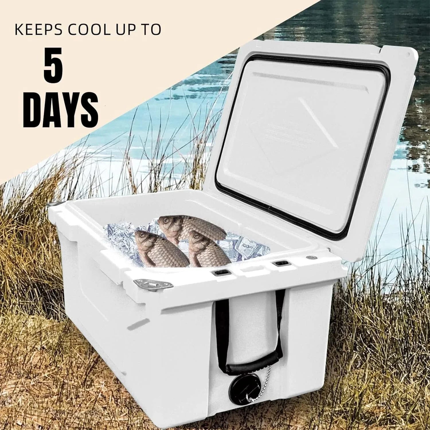 Portable Cooler Box 65QT, Extra Large Capacity Insulated Ice Chest