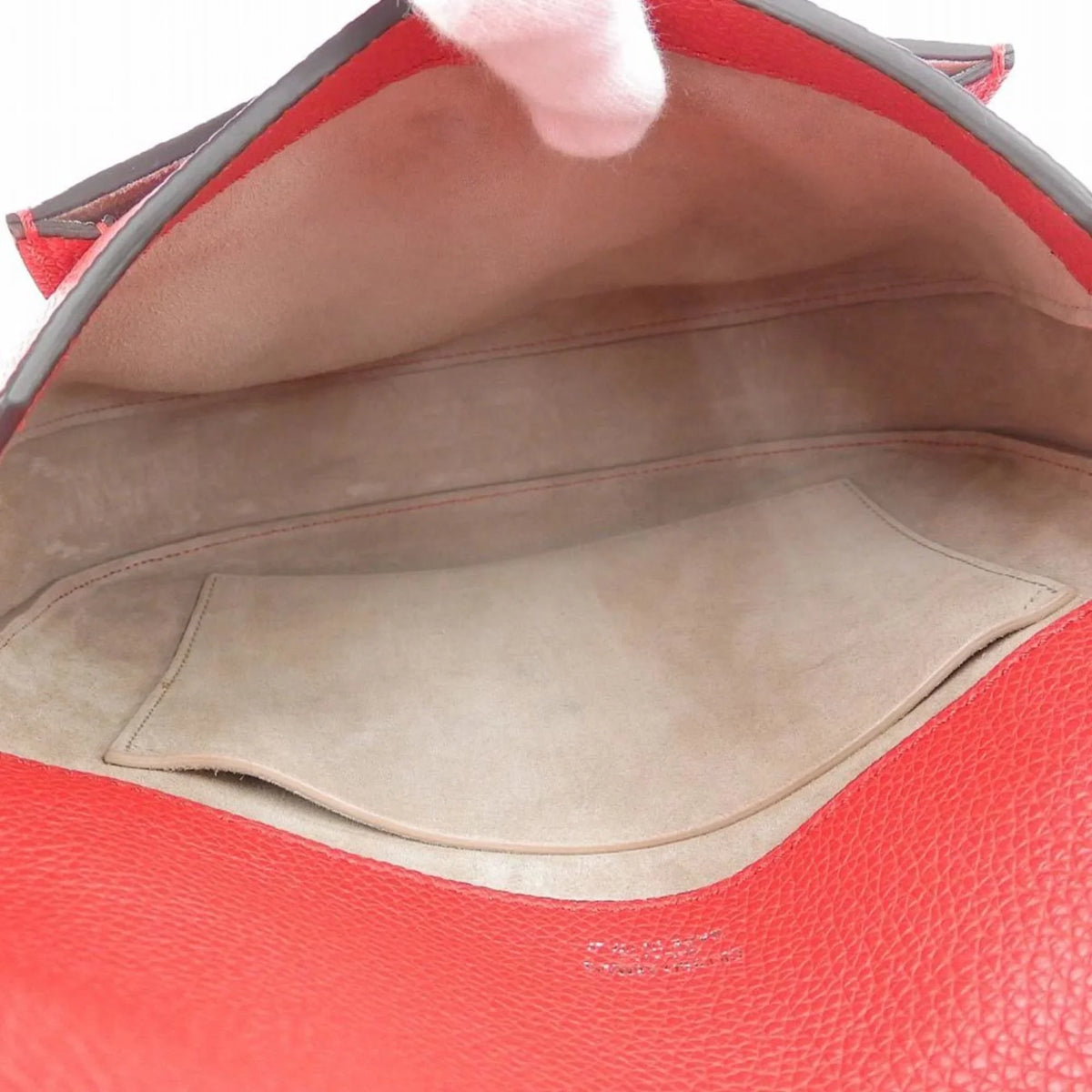 Pre-Owned Giorgio Armani One Sizehoulder Bag Leather Red (Like New)