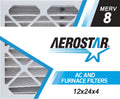 Aerostar 12x24x4 MERV  8, Pleated Air Filter, 12 x 24 x 4, Box of 6, Made in the USizeA