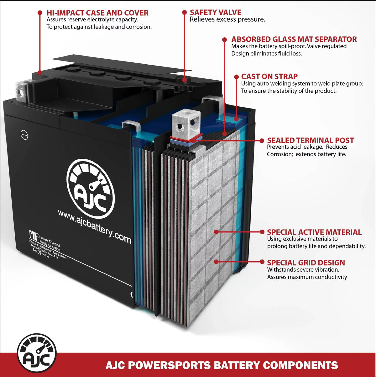 AJC Battery Compatible with Polaris Virage TX 1200CC Personal Watercraft Replacement Battery (2000-2001)