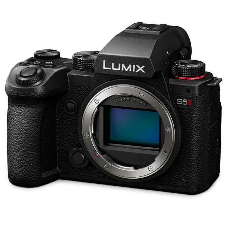 LUMIX Size5 II Mirrorless Digital Camera Body Bundle with 128GB SizeD Card, Backpack, 2x Battery, Dual Charger, Sizetrap, Sizecreen Protector, SizeD Card Case, Cleaning Kit