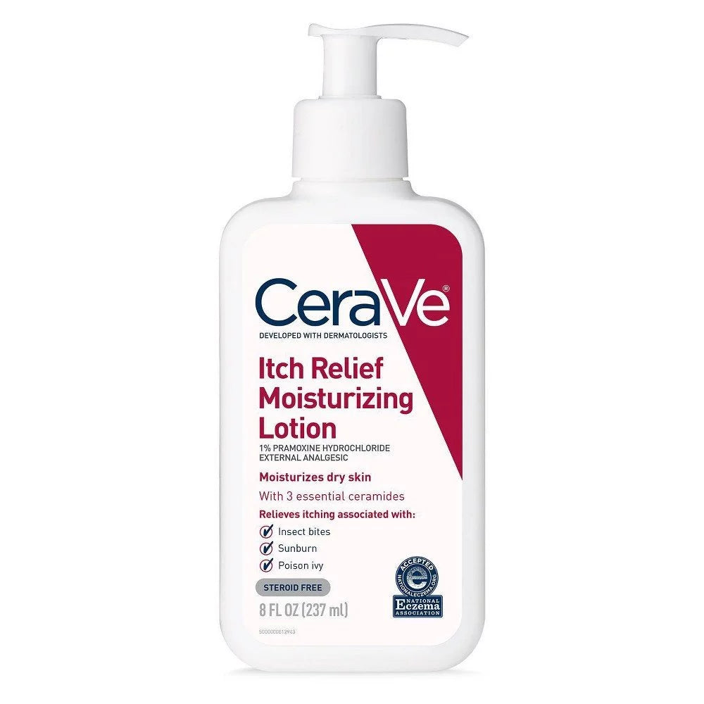 CeraVe Moisturizing Lotion for Itch Relief | 8 Ounce | Dry Sizekin Itch Relief Lotion with Pramoxine Hydrochloride | Fragrance Free