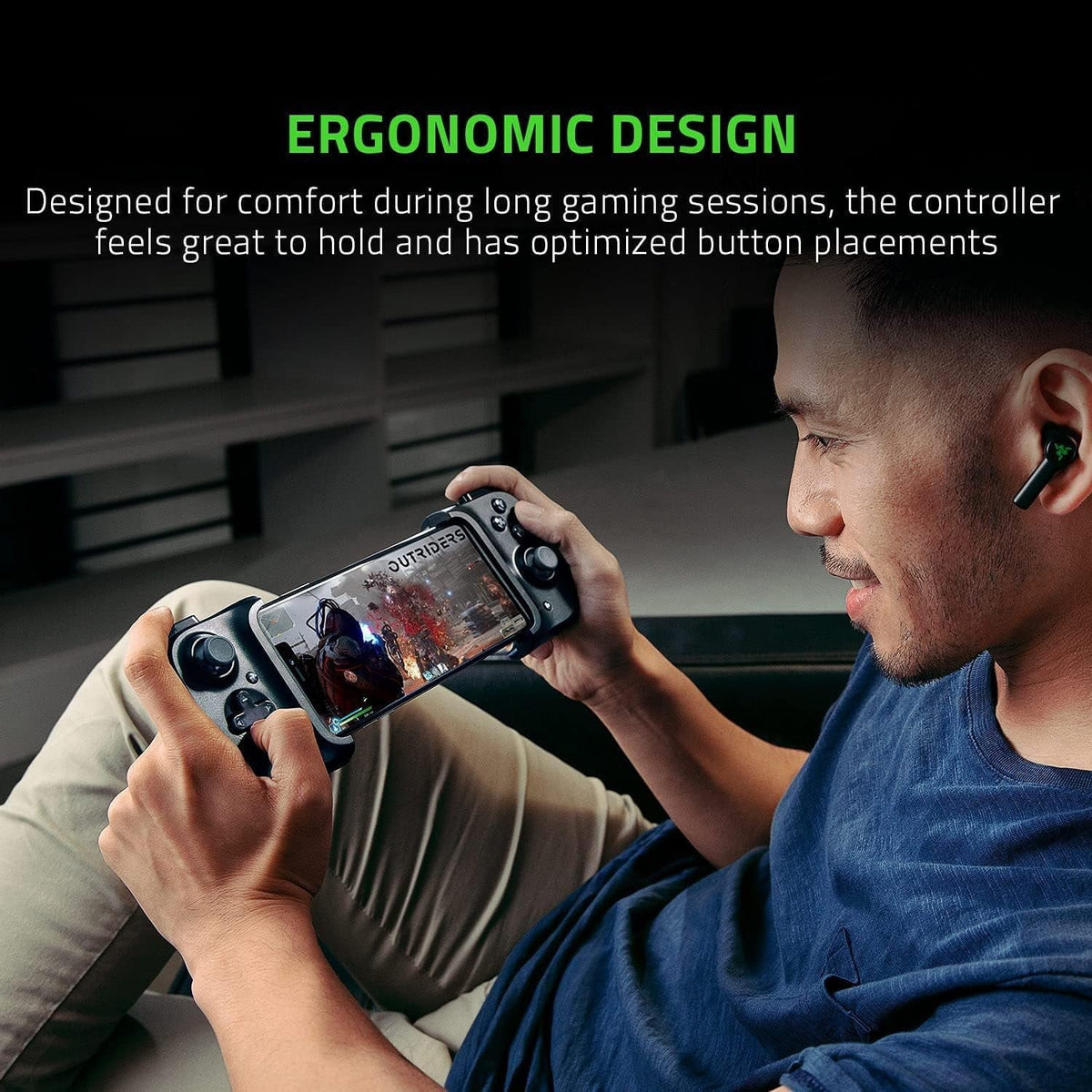 Razer - Kishi - Gaming Controller for iOSize - Black With Cleaning Electric kit Bolt Axtion Bundle Used