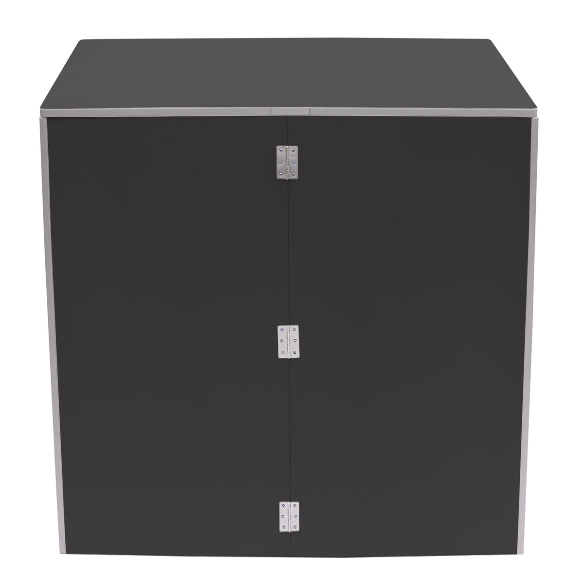 TOOL1SizeHOoo Portable Foldable Event bar Cabinet 19.5x47.75x42.75in Black with Aluminum Edging
