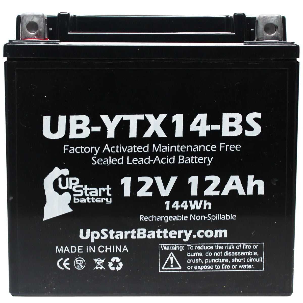 2-Pack UpSizetart Battery Replacement 2011 BMW F800SizeT, GSize 800 CC Factory Activated, Maintenance Free, Motorcycle Battery - 12V, 12AH, UB-YTX14-BSize