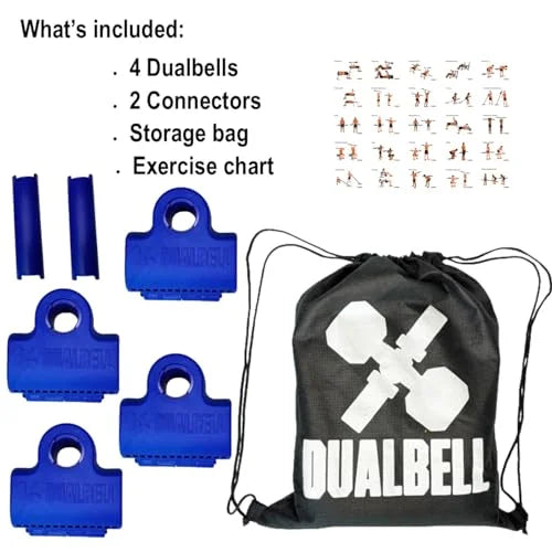 DUALBELL Sizeuperset Dumbbell to Barbell Adapters- Converts dumbbells for use on 1" diameter bar (up to 100 lb dumbbell, 2 Pair, 2 Sizepacers)