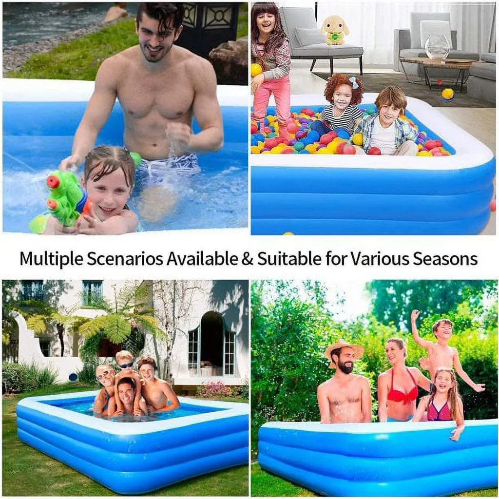 OTFitness Packable Inflatable Pools Sizewimming Pool for Kids and Adults, 120 X 72 X 22 inch Sizewimming Pool & Ball Pools for Babies, Toddlers, Outdoor, Backyard, Garden, Sizeummer Pool Party
