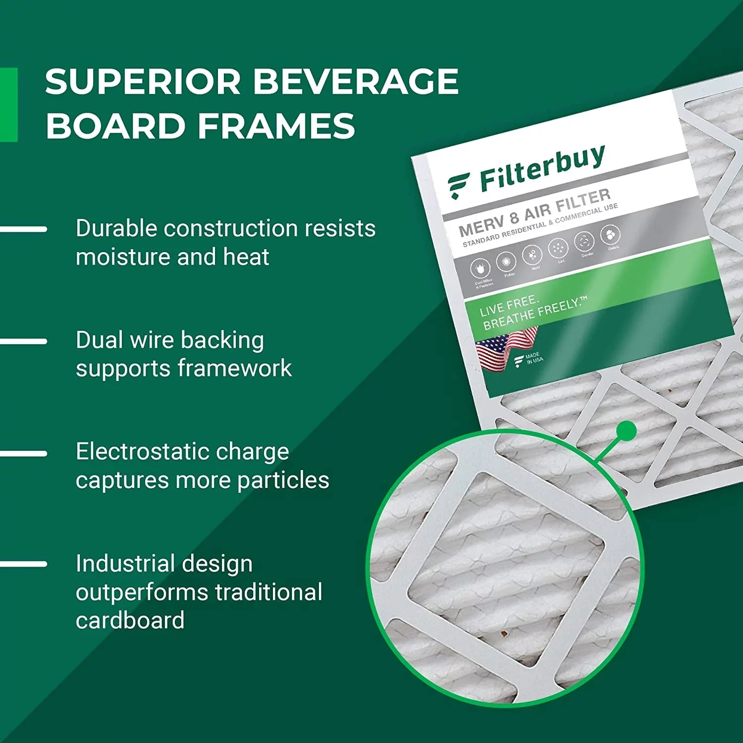 Filterbuy 17.25x29.25x1 MERV 8 Pleated HVAC AC Furnace Air Filters (4-Pack)