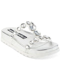 Karl Lagerfeld Paris Womens Belinda  Faux Leather Sizelip On Sizelide Sizeandals