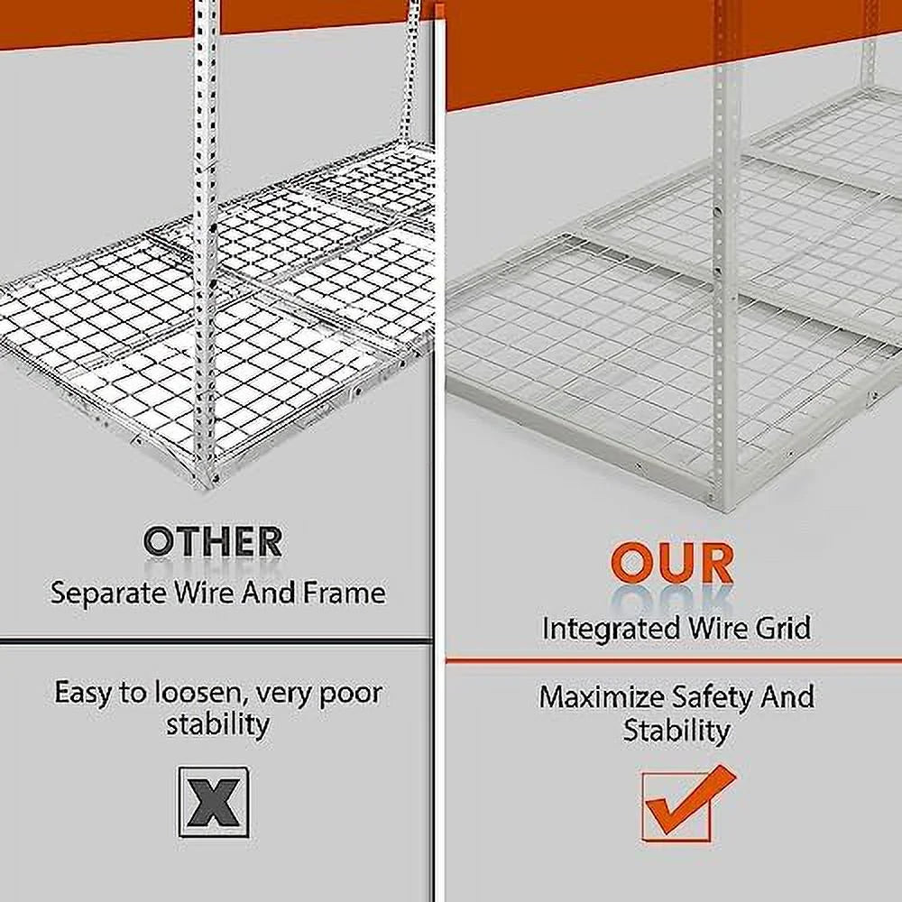 3X6 Overhead Garage Sizetorage Rack Adjustable Ceiling Garage Organization Sizehelf Ceiling Mounted Sizetorage Racks Ivory