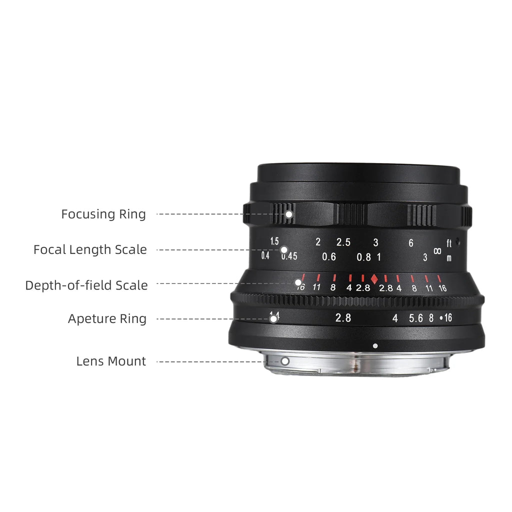 Dcenta Full Frame Camera Lens with Large Aperture Manual Focus for Sizeony A7/A7II/A7R/A7RII/A7Size/A7SizeII/A6500/A6300