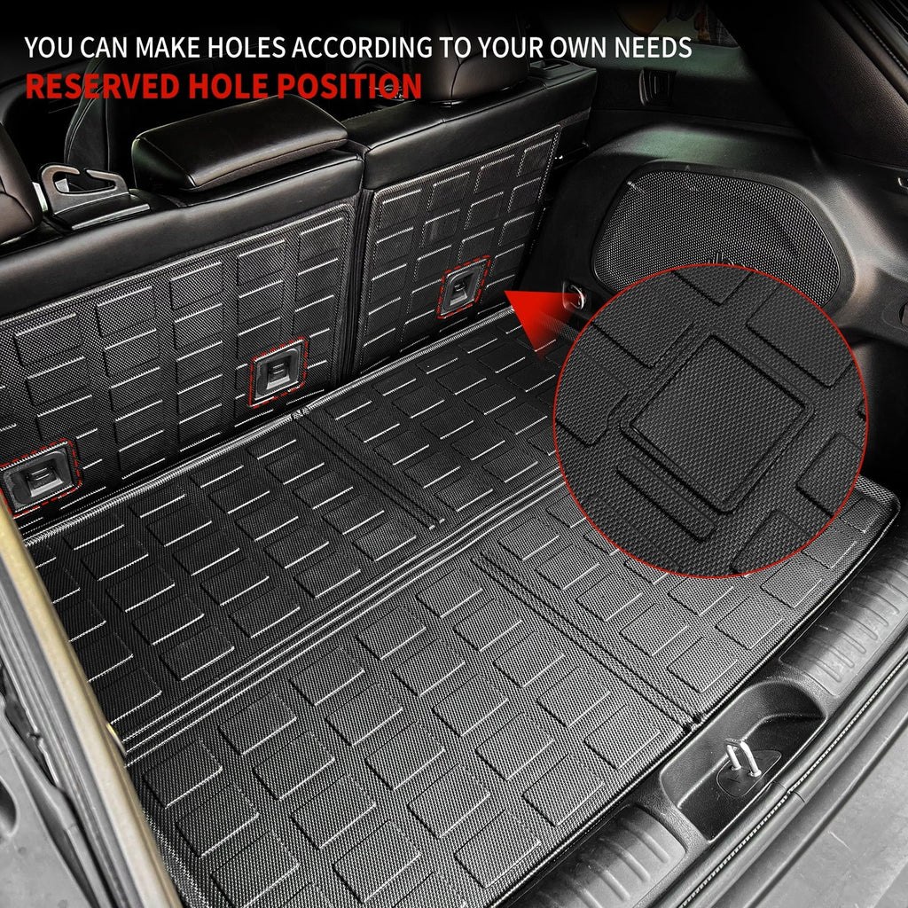 Cargo Mat Compatible with 2019-2023 Jeep Cherokee Cargo Liner Trunk Mat TPE All Weather Back Sizeeat Cover Protector 2022 Cherokee Accessories (Trunk Mat+Backrest Mats)