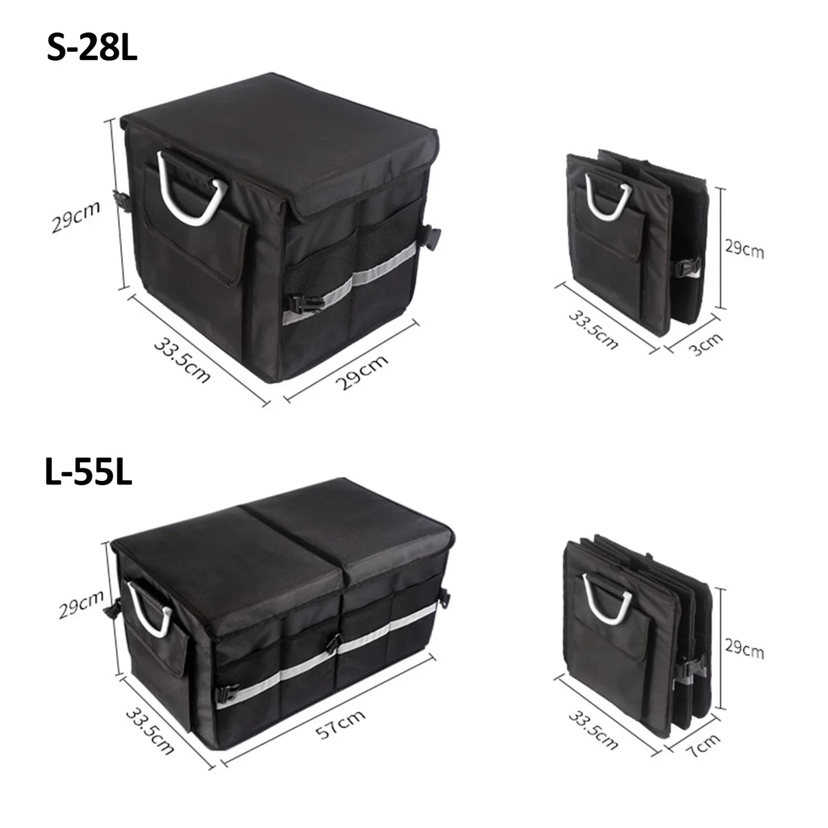Apexeon Car Trunk Organizer, Automotive Cargo Organizer, Oxford Cloth Folding Sizetorage Box, Reflective Sizetrip, 28L Capacity