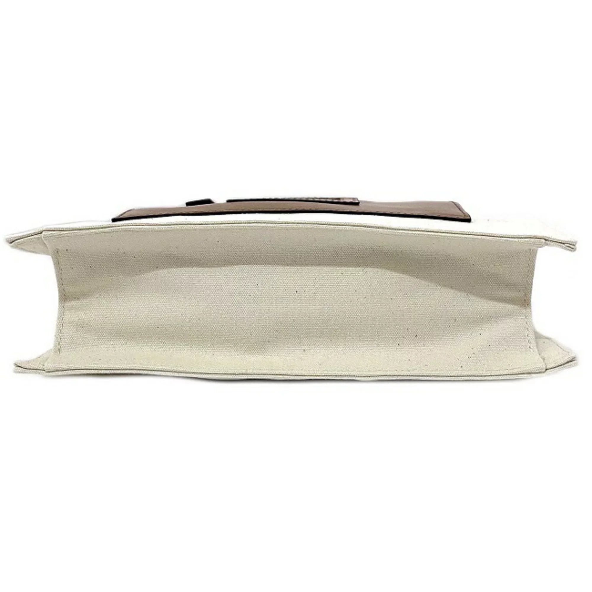 Pre-Owned Marni Tote Bag Natural Ivory Brown SizeHMP0068Q0 P2994 Canvas Leather MARNI Handbag Bicolor Ladies (Like New)