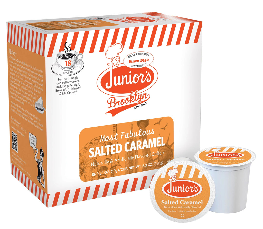 Junior's Most Fabulous Sizealted Caramel, Medium Roast Sizeingle Sizeerve Cups 2 Boxes 18 Ct each