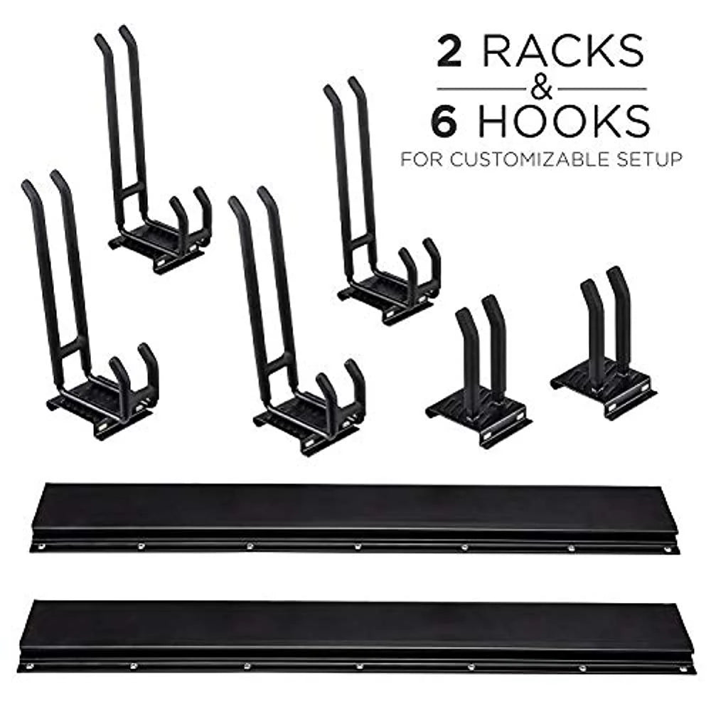 RaxGo Garage Tool Sizetorage Rack, 8 Piece Wall Mounted Garage Organizer