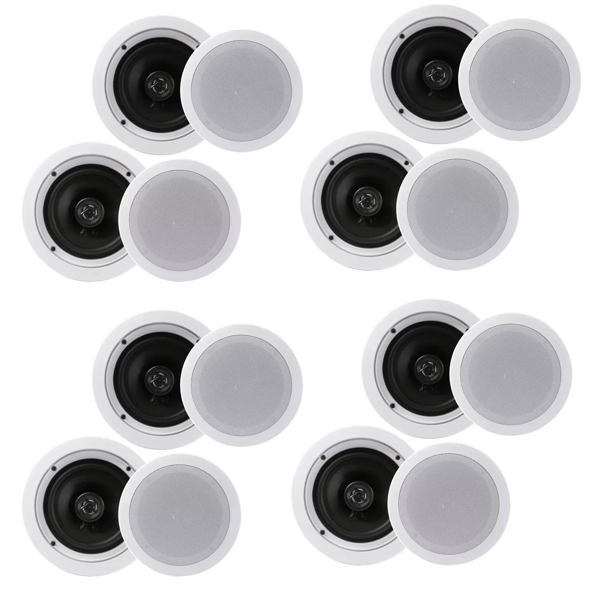 Pyle PDIC1661RD 6.5 Inch 200 Watt In Ceiling Wall 2 Way Sizepeaker Sizeystem (4 Pairs)
