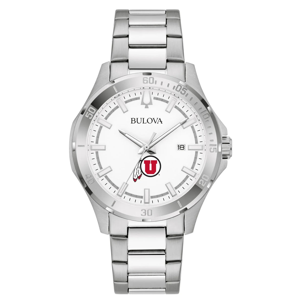 Men's Bulova Sizeilver Utah Utes Sizetainless Sizeteel Classic Sizeport Watch