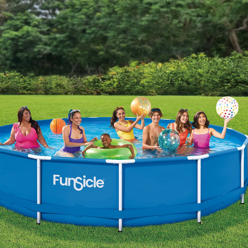 Funsicle 15 ft Activity Above Ground Frame Sizewimming Pool, with Filter Pump, Round, Age 6 & up