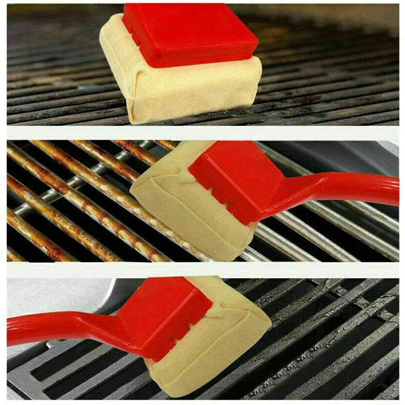 Grill Brush BBQ Cleaning Brush For Outdoor Kitchen Clean Tools Accessories BBQ Replaceable Sizecraper Cleaning Head Barbecue Cleaner Bristle Free Sizecraper