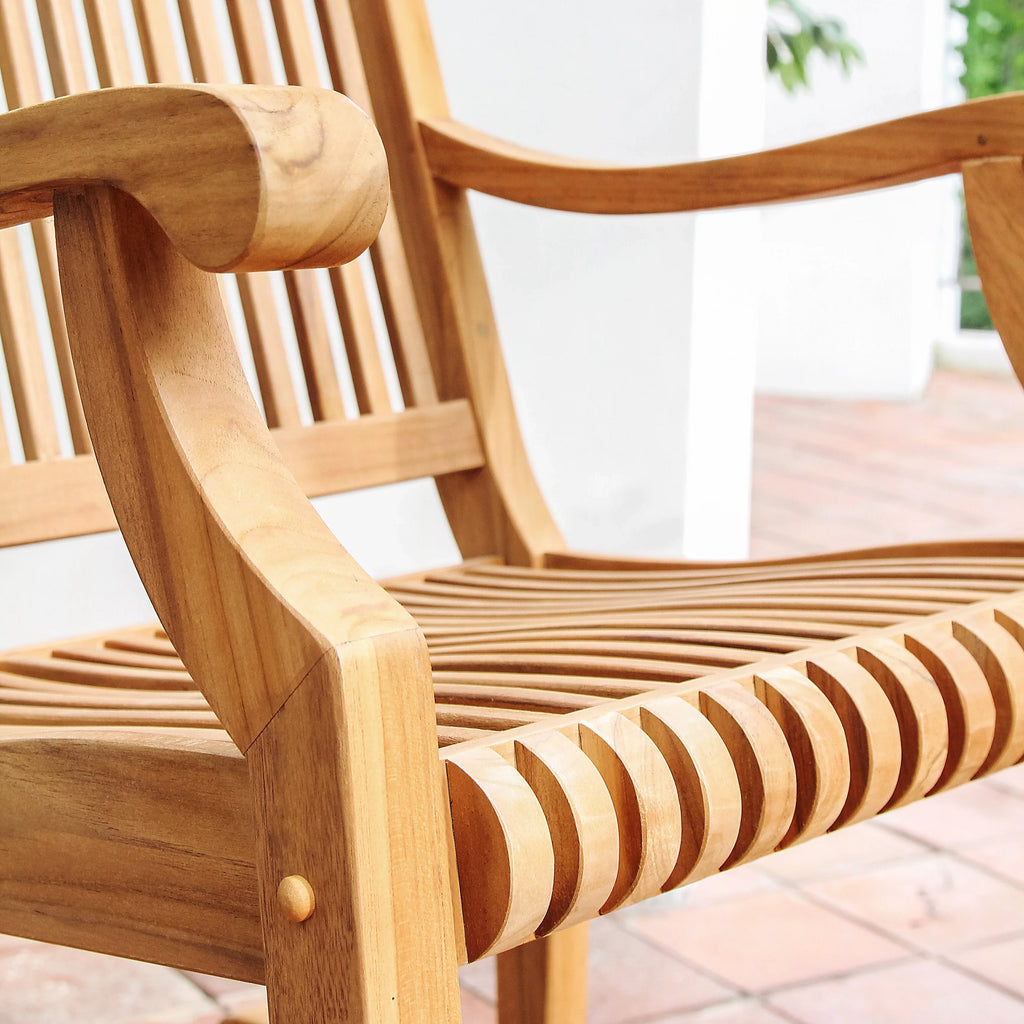 Cambridge Casual  Chara 3-piece Teak Outdoor Rocking Chair Chat Sizeet