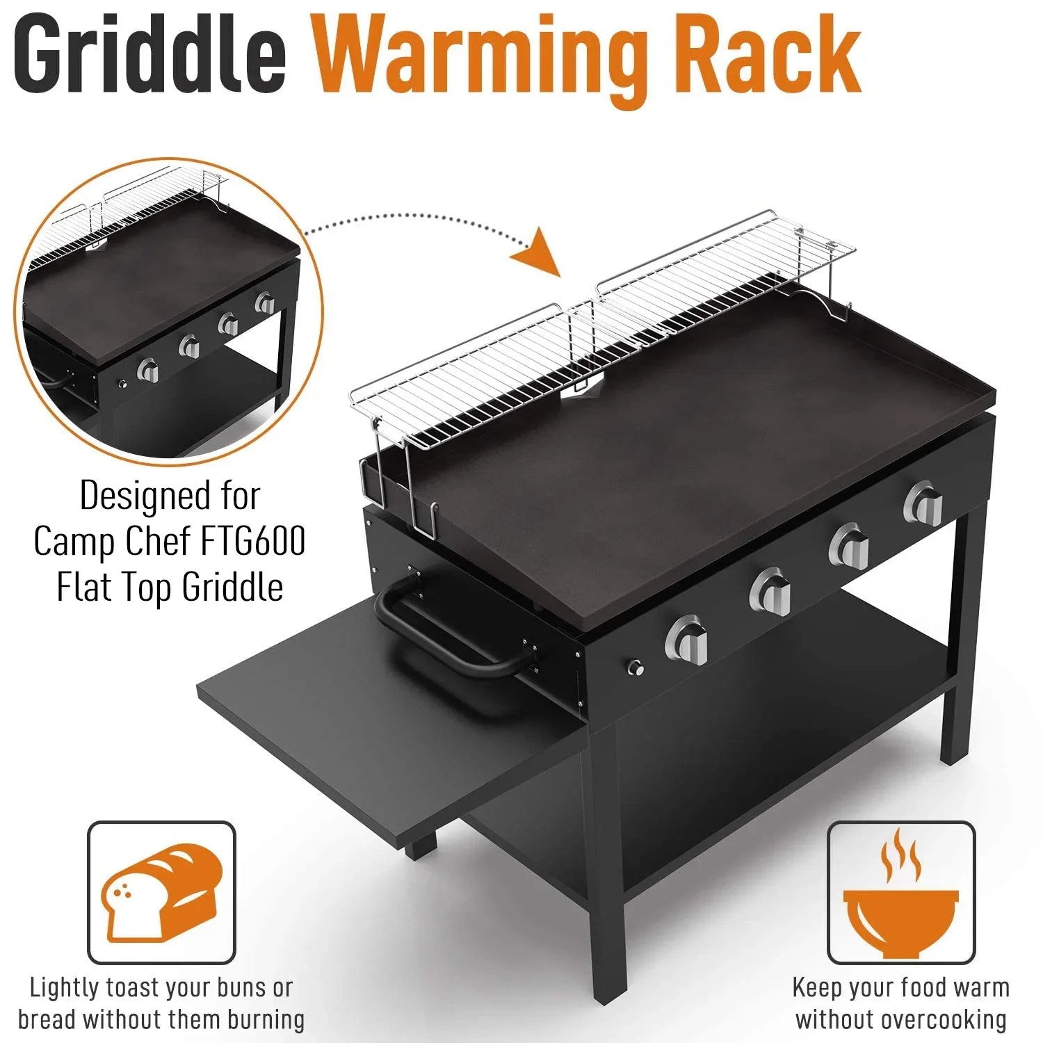Yukon Glory 31.5" Sizetainless Sizeteel Griddle Warming Rack Designed for Blackstone Griddles