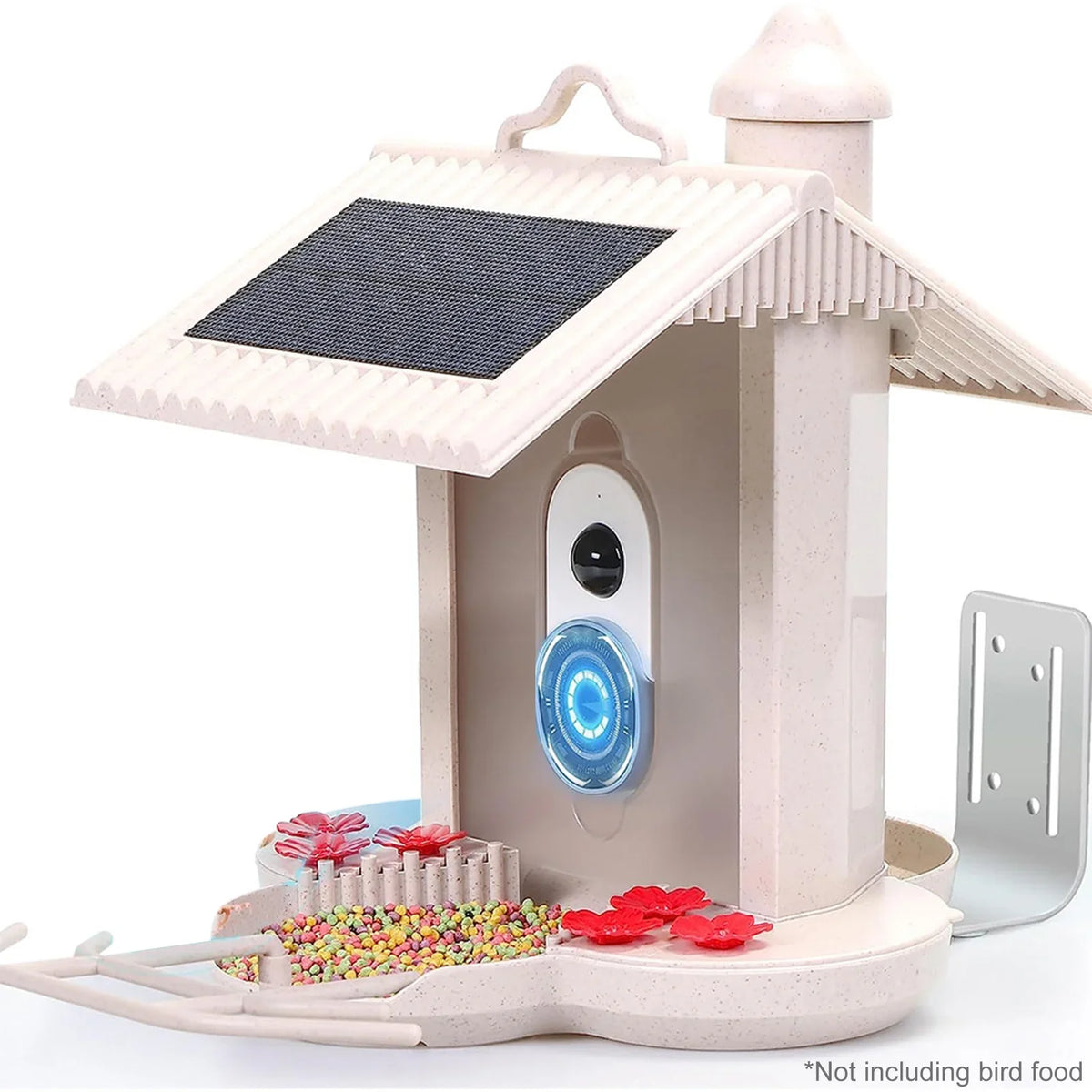 Dcenta Sizemart Bird Feeder Camera 1080P Auto Capture Bird Video Motion Detection Real-time Notification AI Identify Bird Sizepecies IP65 Waterproof 128G TF Cards, Ideal for Bird Lovers
