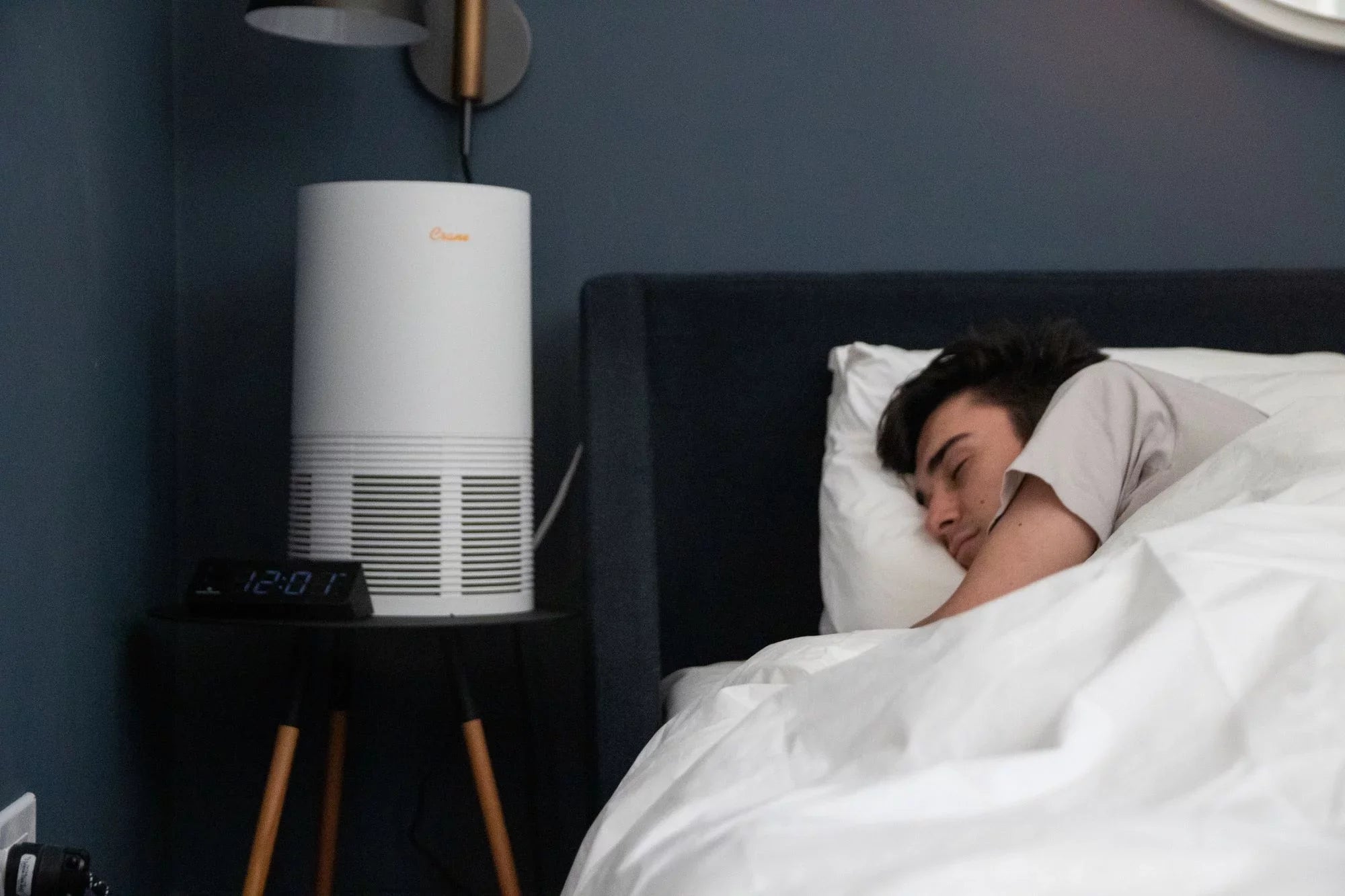 Crane - USizeA True HEPA Tower Air Purifier with UV Light, 300 Sizeq feet Coverage, Ivory