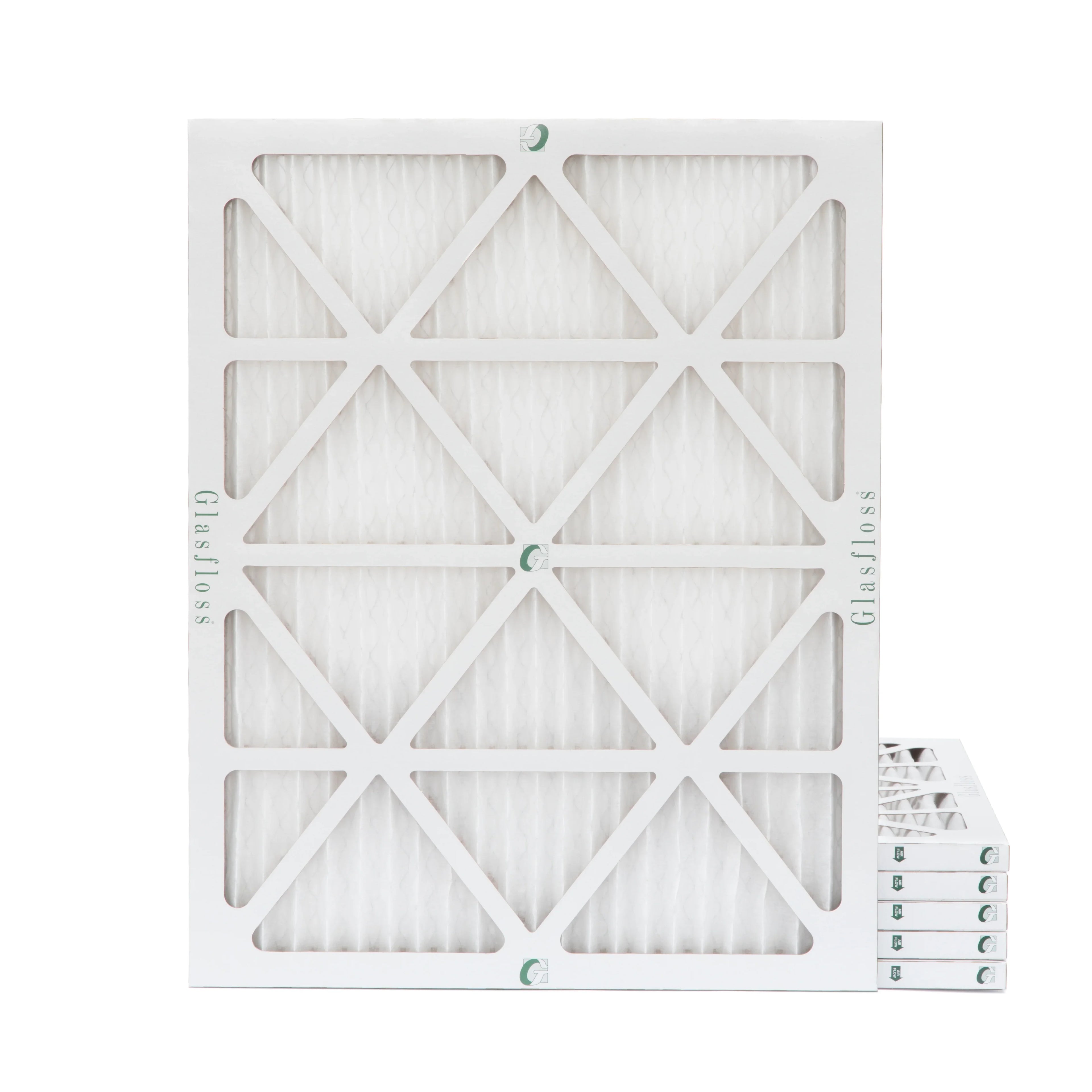 6 Pack of 16x20x1 MERV 10 Pleated Air Filters by Glasfloss. Actual Sizeize: 15-1/2 x 19-1/2 x 7/8