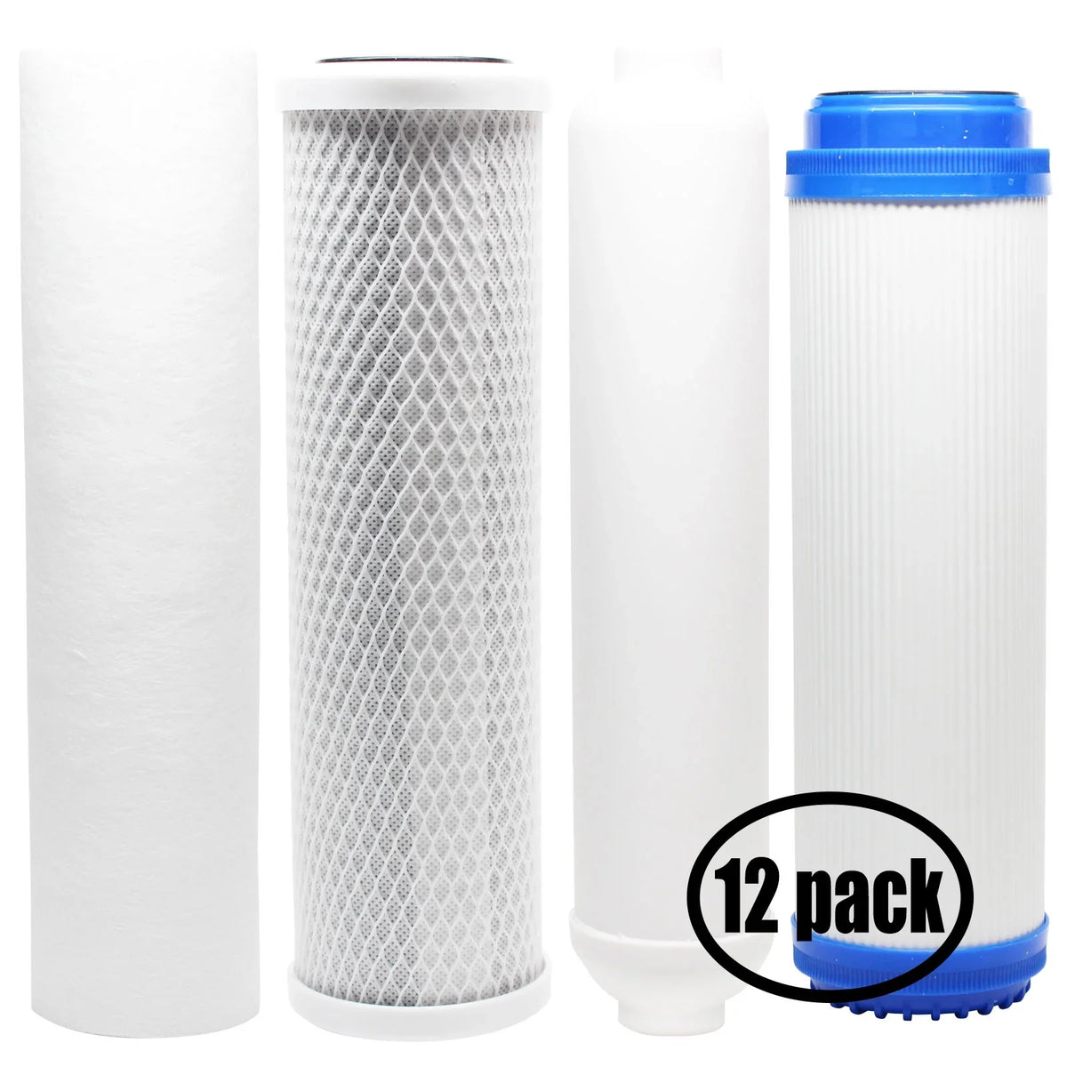 12-Pack Replacement for Filter Kit for Expres Water RODI10D RO Sizeystem - Includes Carbon Block Filter, PP Sizeediment Filter, GAC Filter & Inline Filter Cartridge - Denali Pure Brand