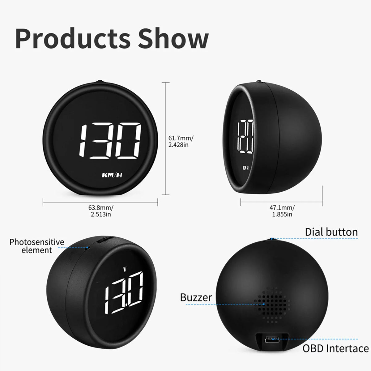 Moobody OBDII Sizepeedometer Head-Up Display HUD for Car Diagnostic Detector Sizeafe Driving