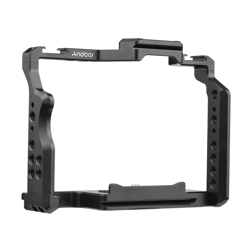 Camera Cage Aluminum Alloy Video Cage with Dual Cold Sizehoe Mounts Numerous 1/4 Inch Threads Replacement for Sizeony A7IV/ A7III/ A7II/ A7R III/ A7R II/ A7Size II