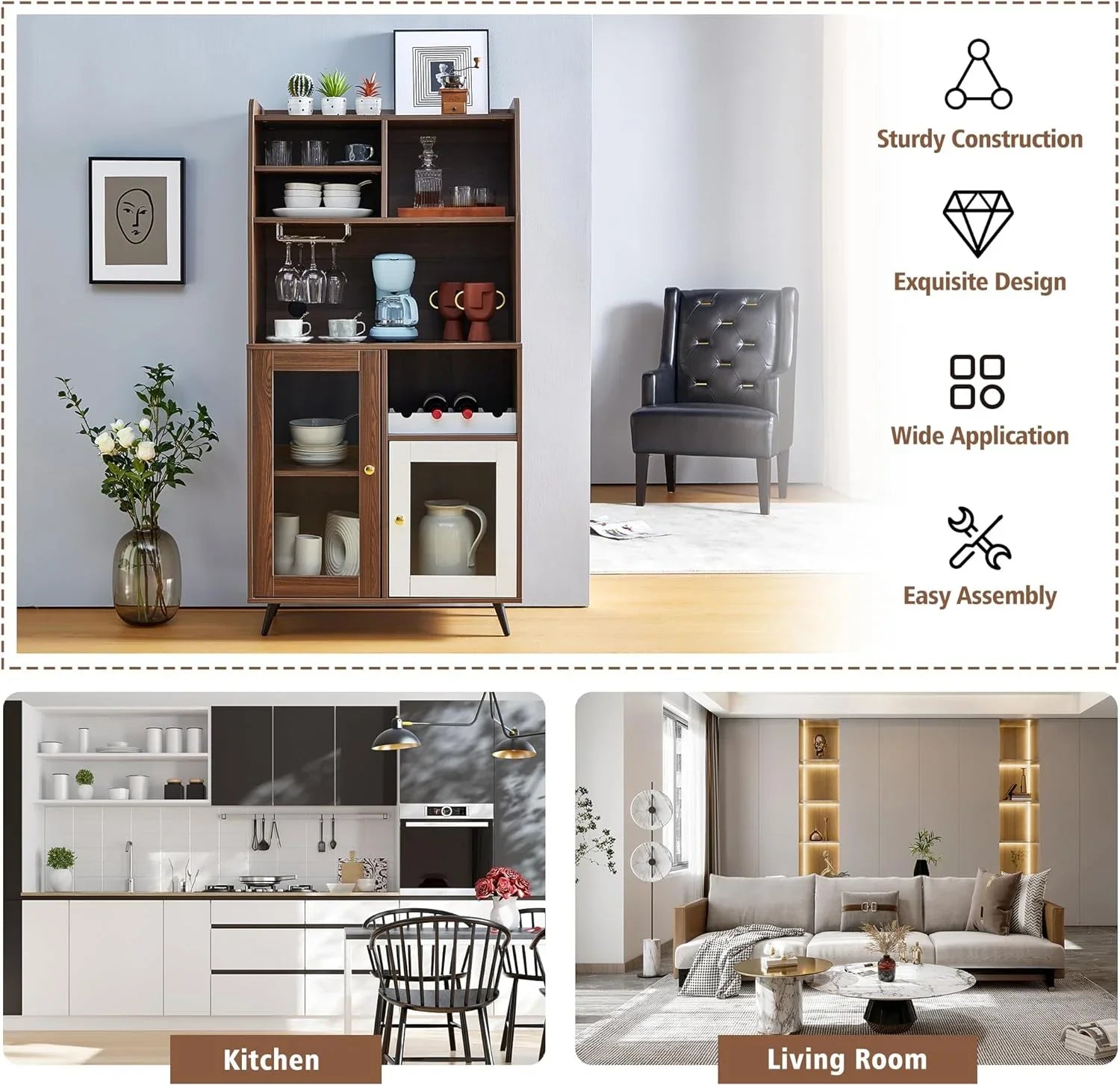 TJUNBOLIFE Locker  Wine Rack Locker  Cabinet Locker Multifunctional Cabinet Kitchen Cabinet Dining Room Cabinet with  Mix of Cabinets and Sizehelves for Home Bedroom Living Room