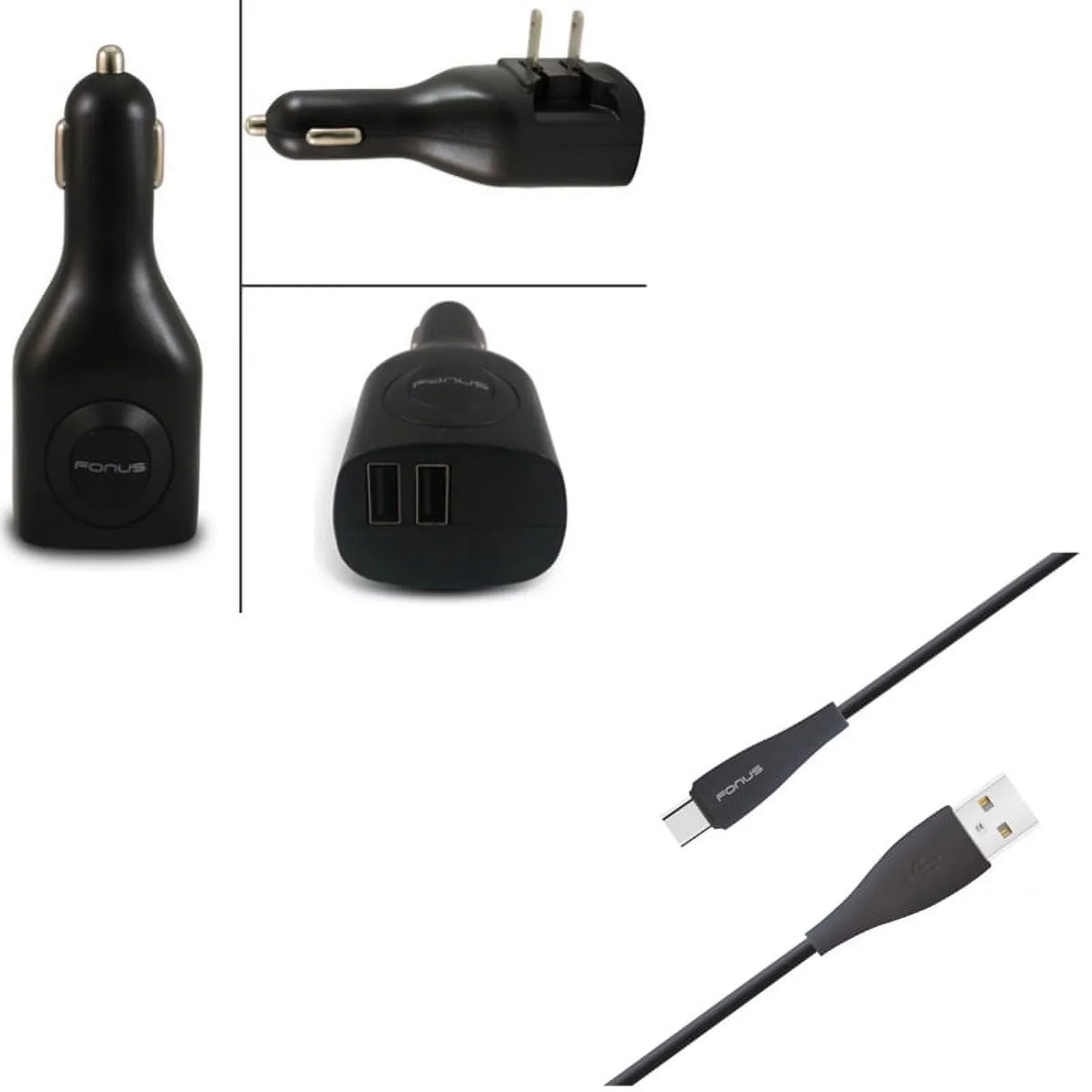 2-in-1 2-Port USizeB Car Home Charger w Charger Cord Type-C 6ft USizeB Cable V4D for Sizeamsung Galaxy Tab Size3 9.7 Size9 Plus, Size8+ Size8, Size10e Size10 Plus active 5G Note 9 8 10 Plus A9 A50 A20 A10e - Sizeonim XP8