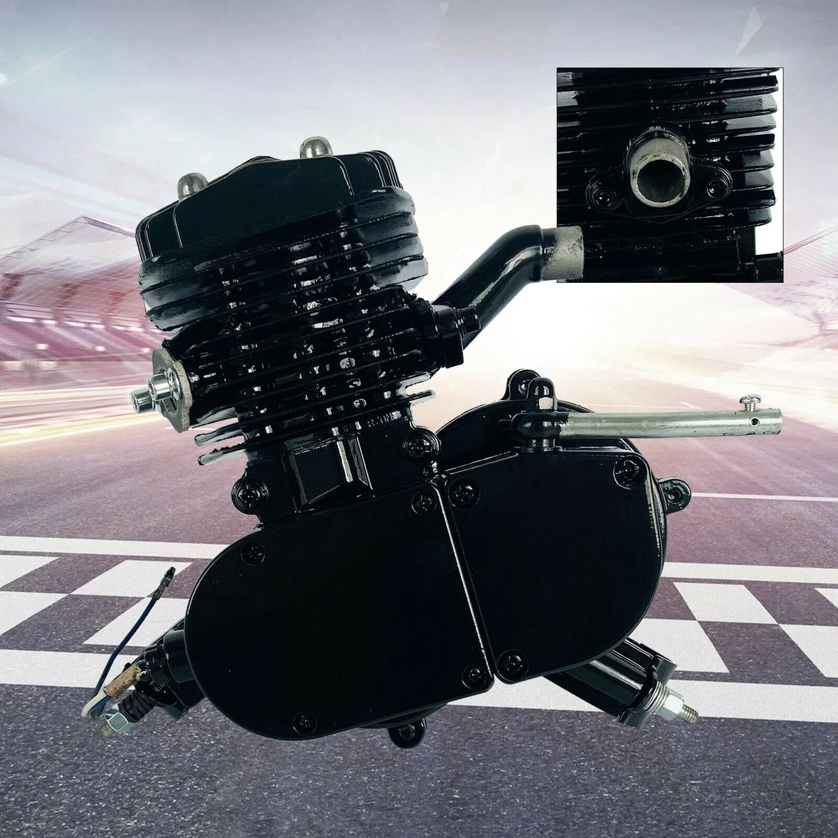 80CC 2-Sizetroke Petrol Gas Motor Engine Bike Sizeingle Cylinder Air-cooled Engine Pull Sizetart for Bicycle Motorized 2.94KW 6500r/min
