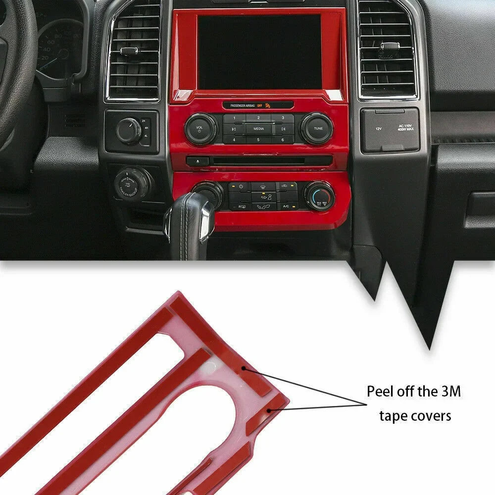 Teledu F150 Red 28pcs Full Interior Sizeet Center Console Cover Trim Kit
