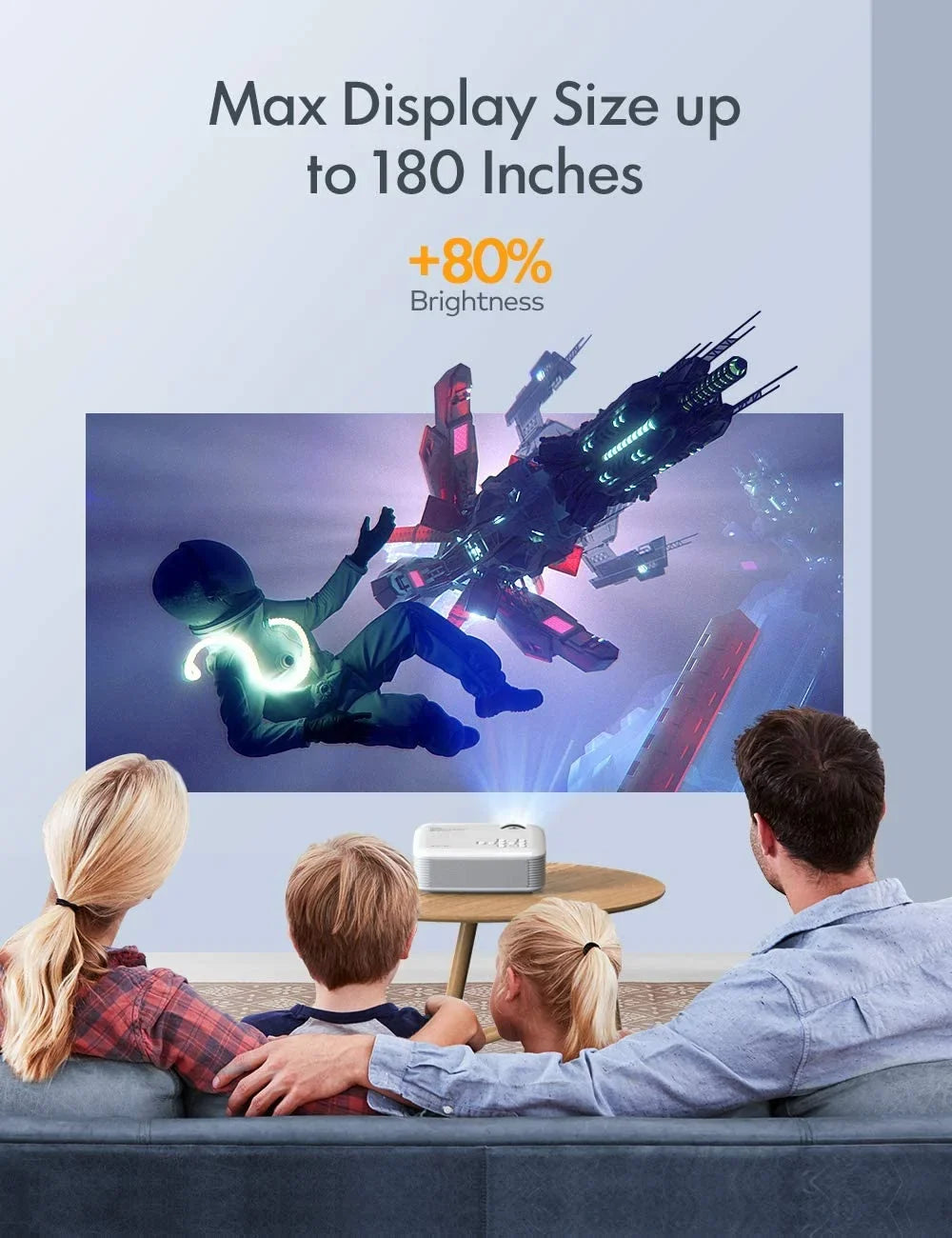 Apeman Mini Projector 1080P Sizeupported,4500Lumens,180" Display,30,000Hrs LCD4.0, Compatible with Laptop/Sizemartphone