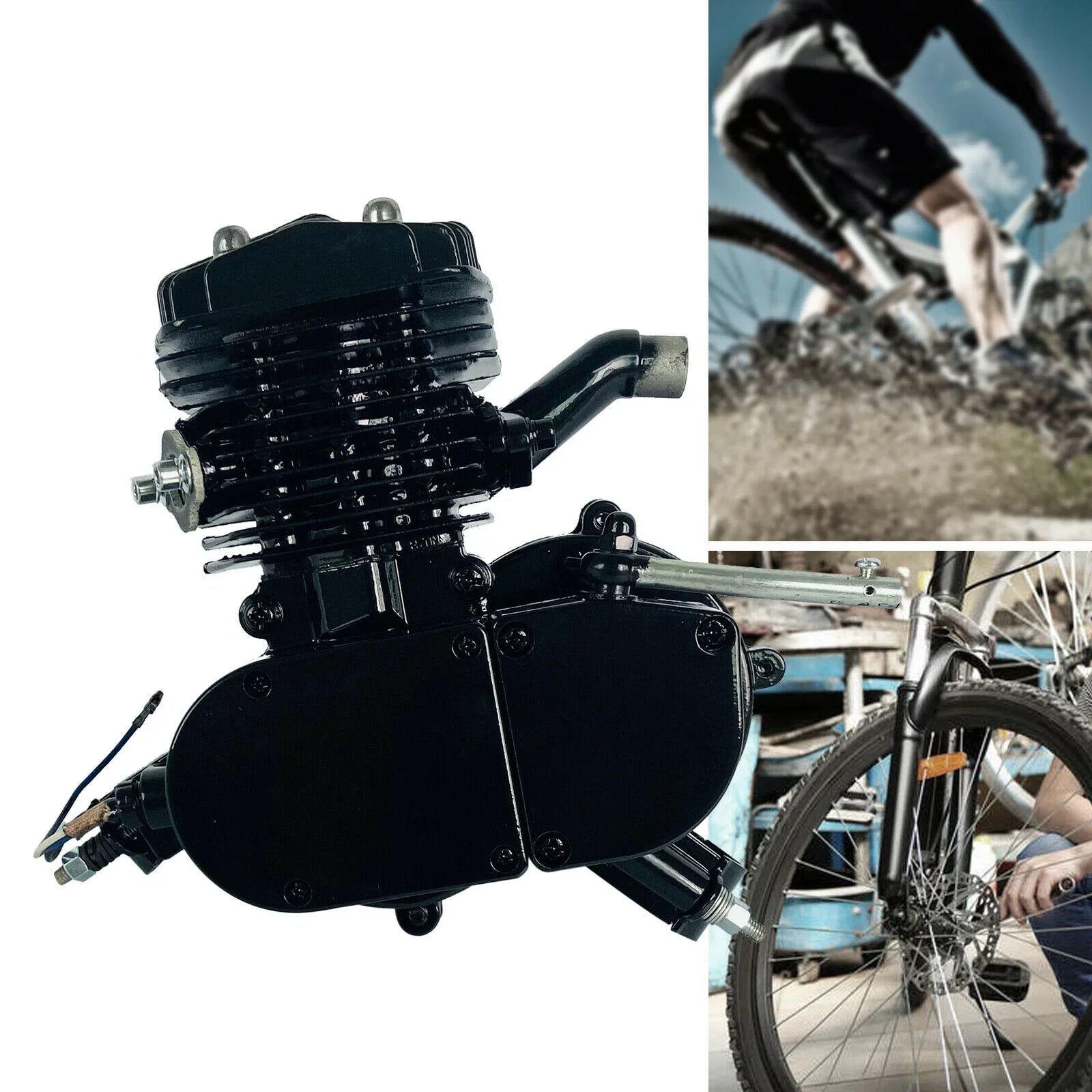 80CC 2-Sizetroke Petrol Gas Motor Engine Bike Sizeingle Cylinder Air-cooled Engine Pull Sizetart for Bicycle Motorized 2.94KW 6500r/min