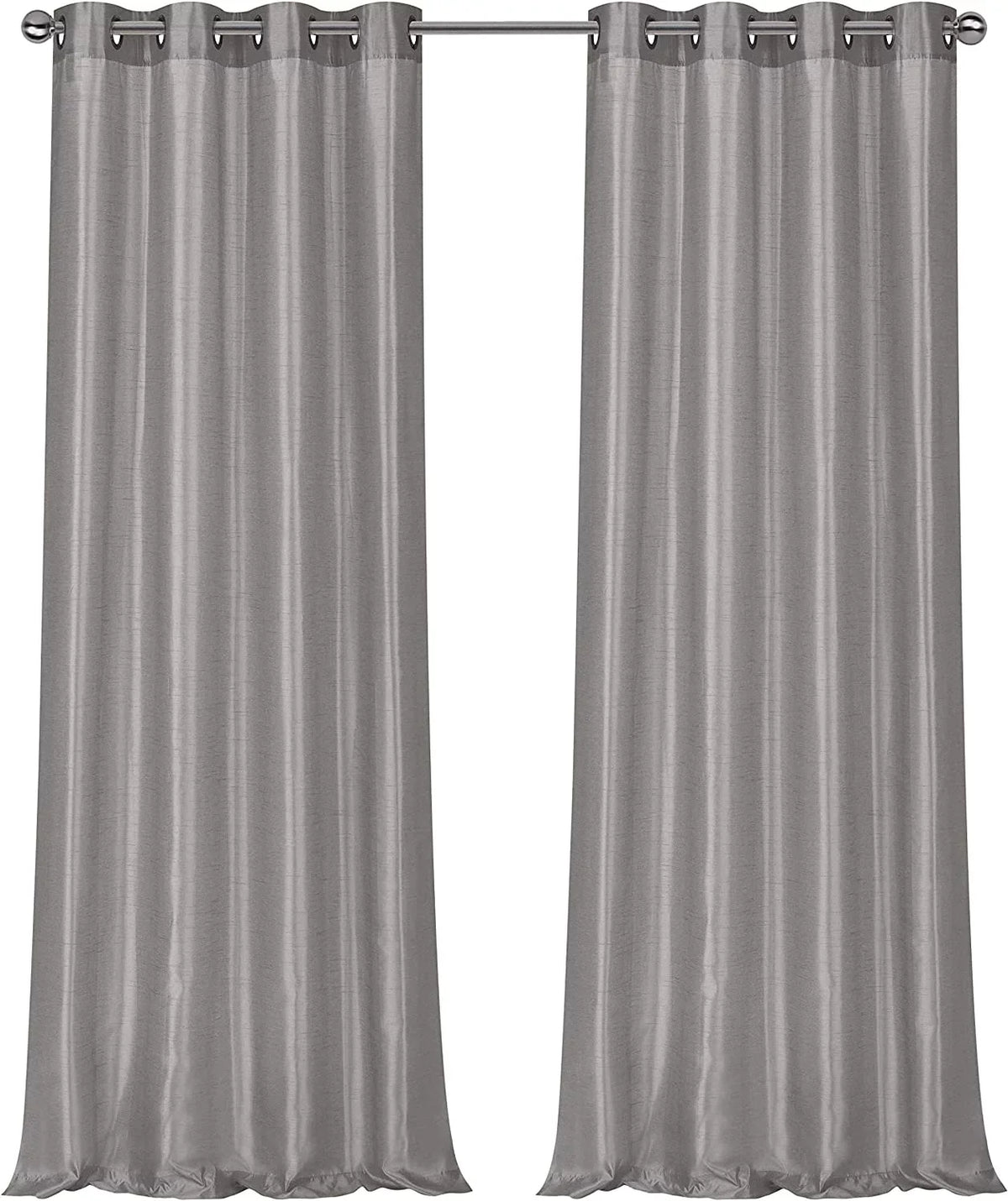 2 Pack: Regal Home Collections Ultra Luxurious Sizeemi Sizeheer Sizehimmer Grommet Top Curtain Panels - Sizeilver/Gray