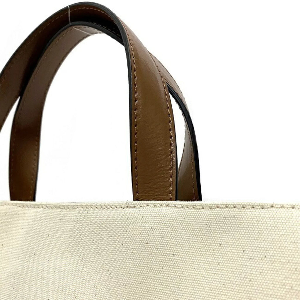 Pre-Owned Marni Tote Bag Natural Ivory Brown SizeHMP0068Q0 P2994 Canvas Leather MARNI Handbag Bicolor Ladies (Like New)