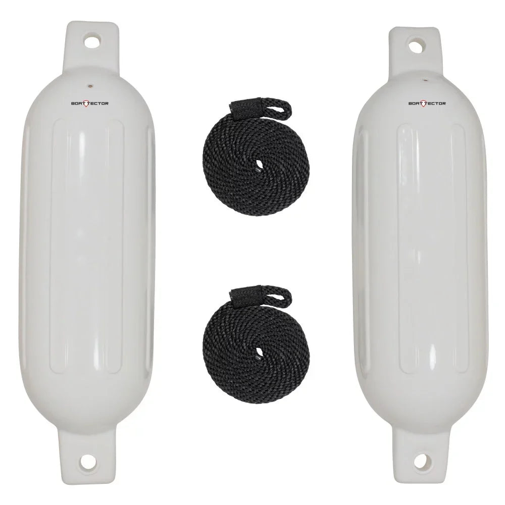 Extreme Max 3006.7201 BoatTector Inflatable Fender Value 2-Pack - 6.5" x 22", Ivory